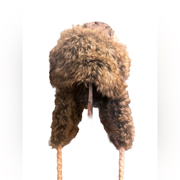 American Eagle Outfitters AEO Faux Fur Trim Knit Trapper Hat Cap Unisex One Size - Picture 6 of 10